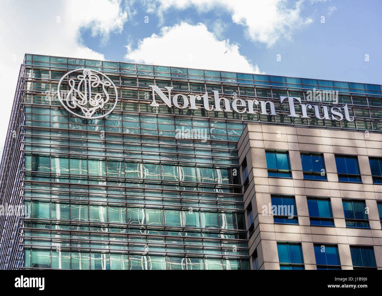 Asset management firm, Northern Trust a Canary Wharf, Docklands, Londra, Inghilterra, Regno Unito Foto Stock