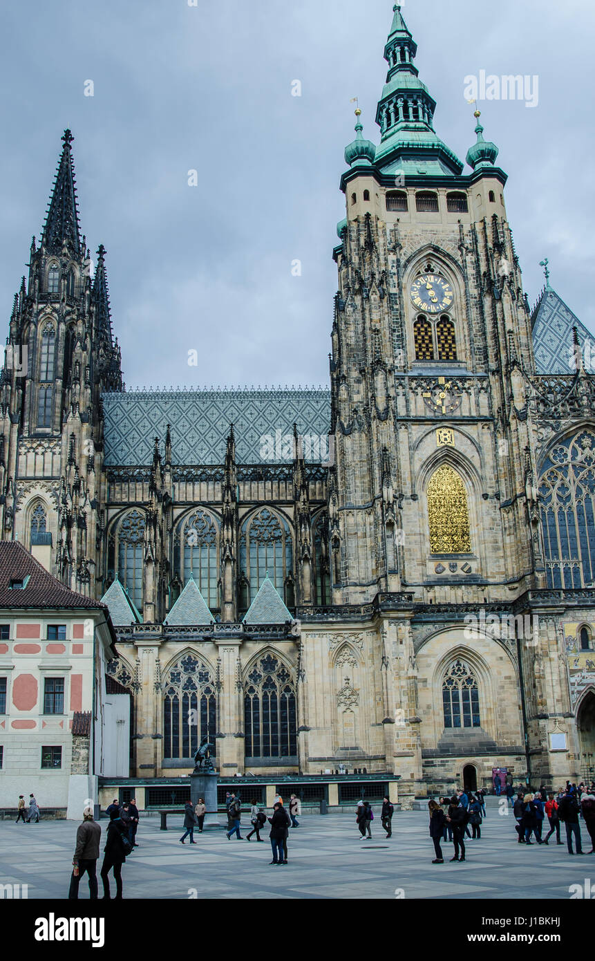 Il design della cattedrale gotica fu affidata all'architetto francese Matthias di Arras che ha trovato ispirazione nella classica cattedrali francesi. Foto Stock