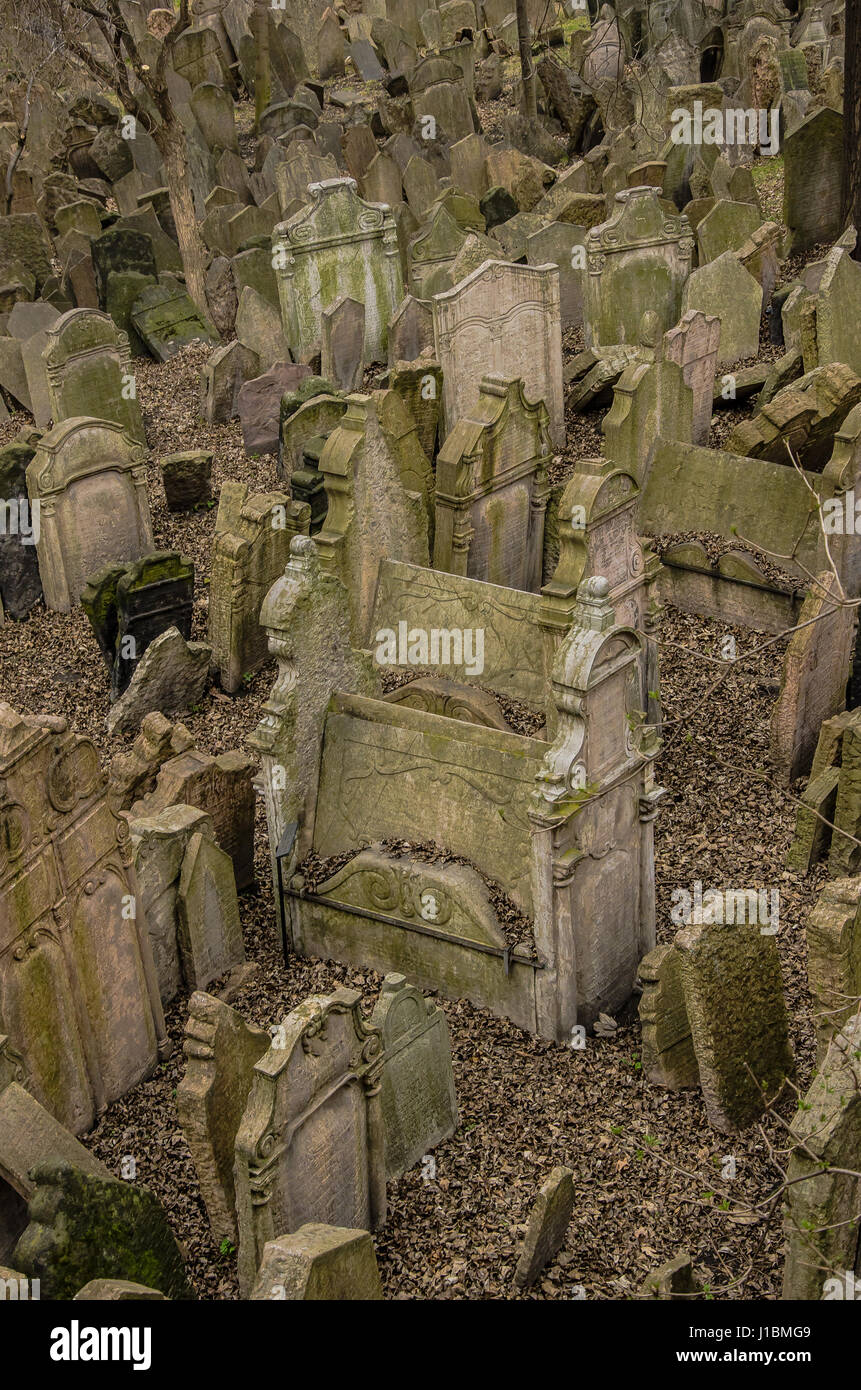 Il quartiere ebraico con i suoi notevoli edifici storici costituisce il meglio conservato di complessi storici monumenti ebraici in tutta l'Europa. Foto Stock