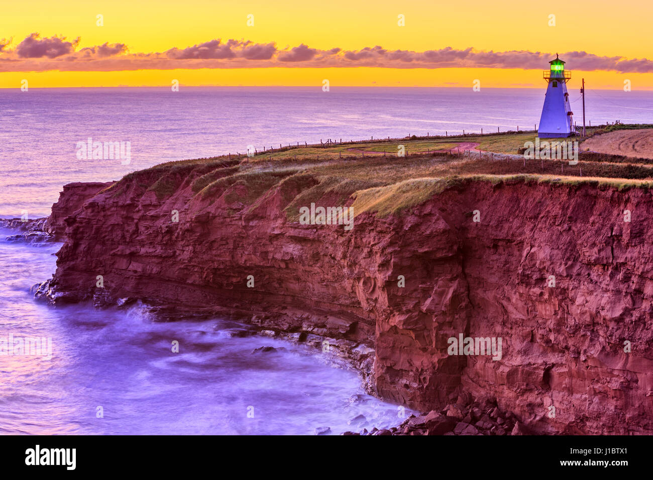 Cape Tryon faro in Prince Edward Island, Canada Foto Stock