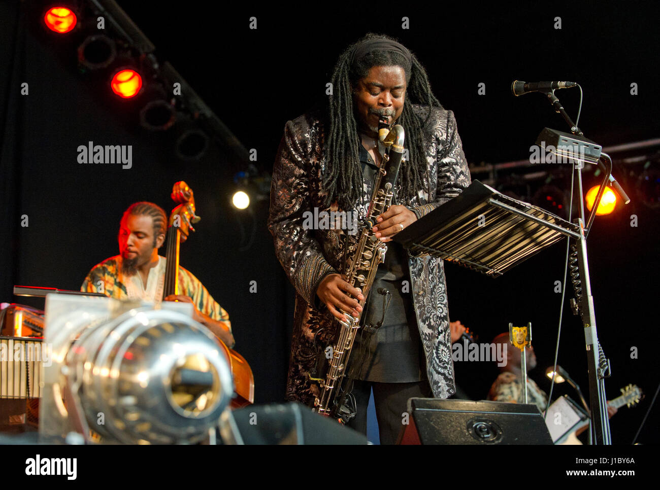 Brecon jazz festival 2011. Courtney Pine e zoe rahman. 13/8/11 Foto Stock