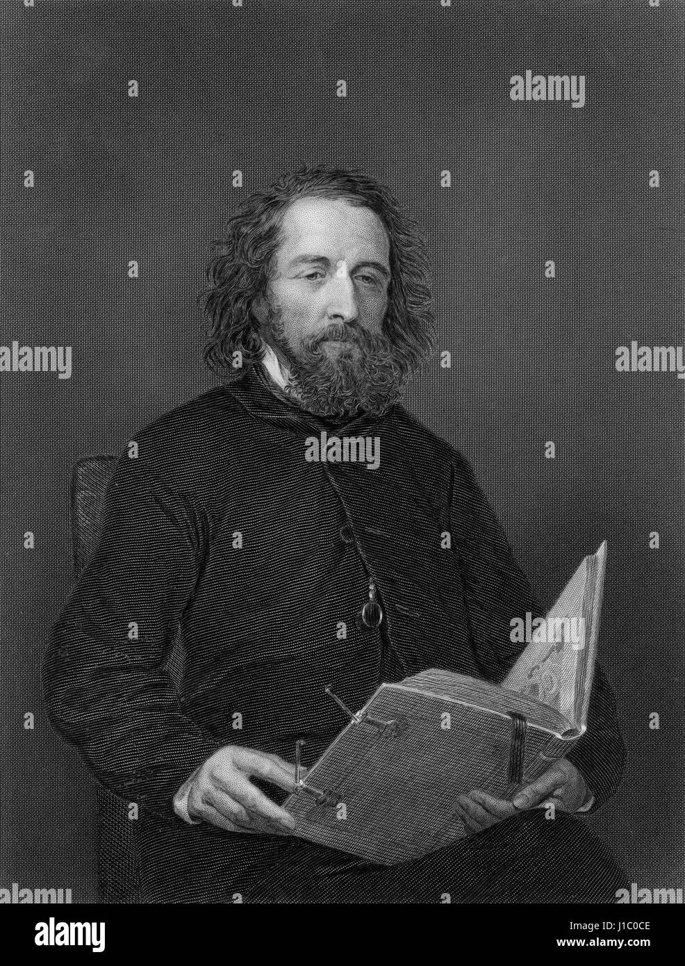 Alfred, Signore Tennyson (1809-92), ha preso atto del poeta inglese, ritratto, Foto Stock