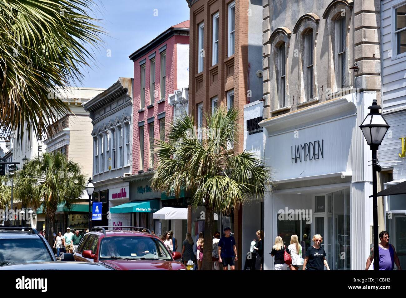 Charleston, Carolina del Sud King Street Foto Stock