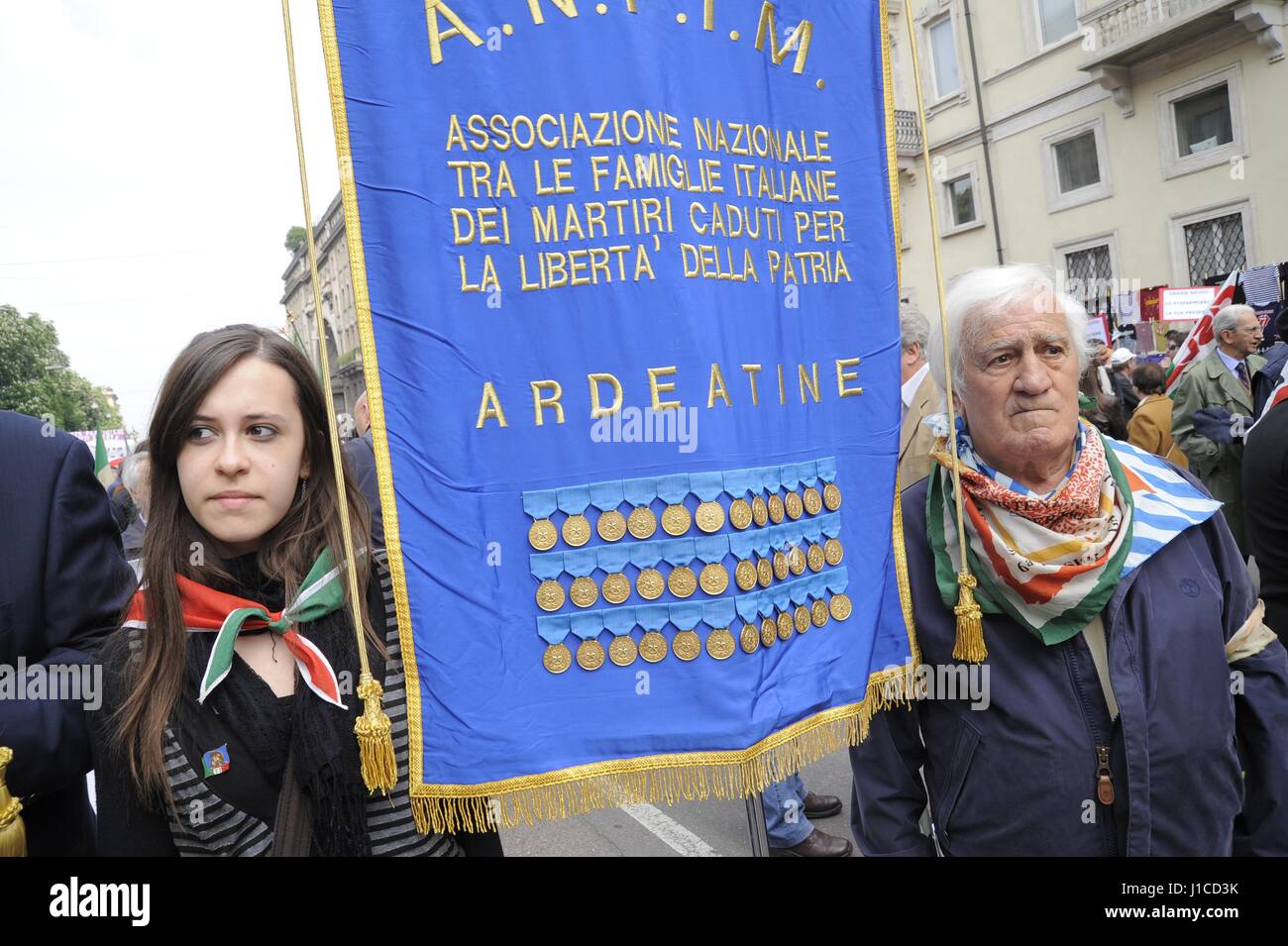 Il XXV Aprile si celebra ogni anno in tutta Italia con feste e manifestazioni per ricordare la liberazione dal nazi-fascismo. Foto Stock