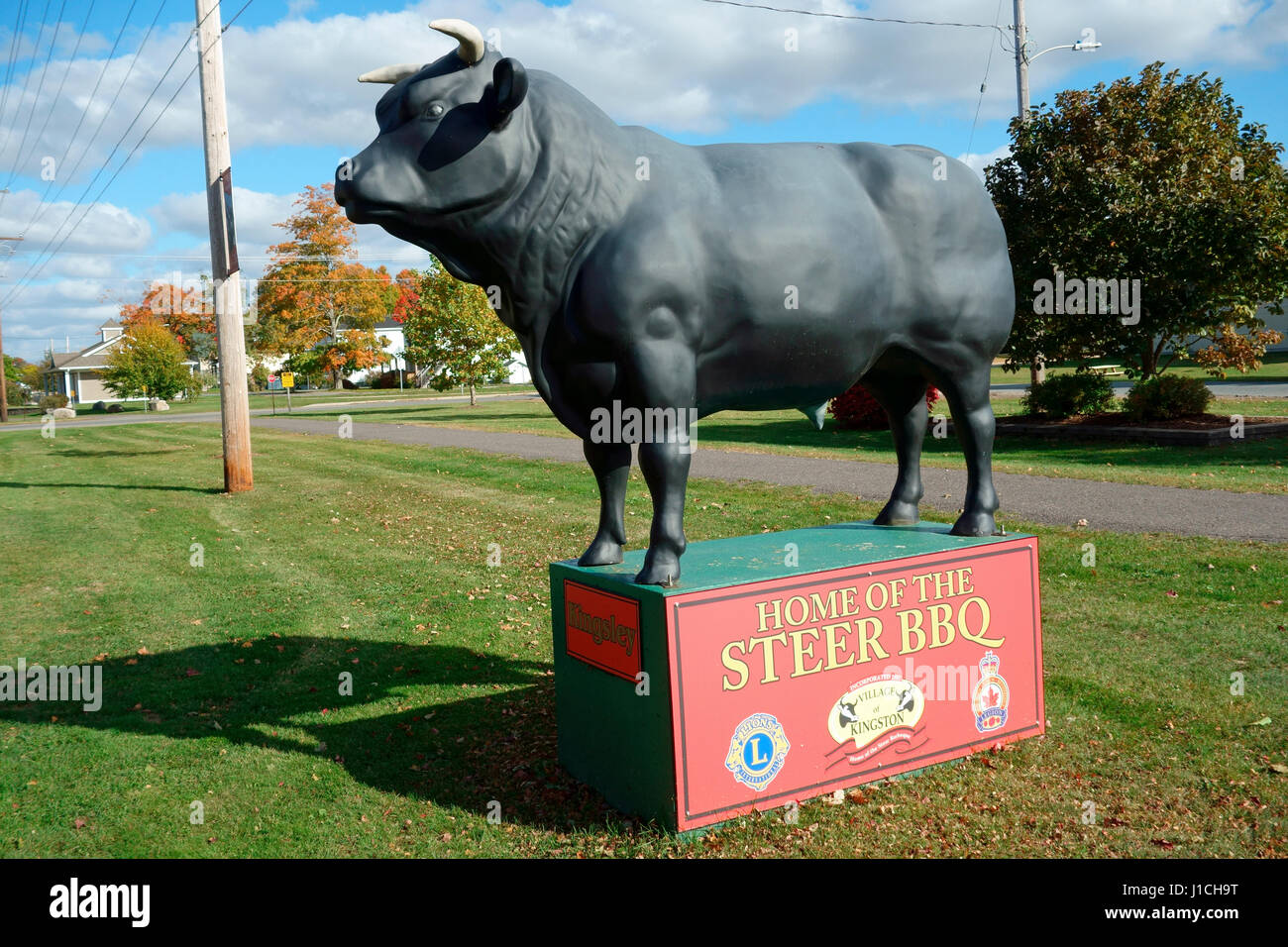 Sterzare barbecue segno, Kingston, Nova Scotia Foto Stock