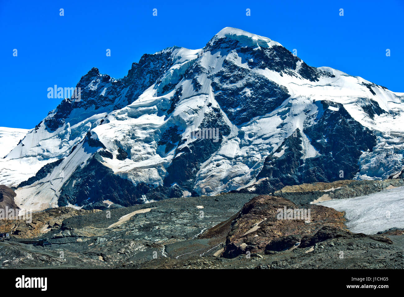 Breithorn picco, Pennine, Zermatt, Vallese, Svizzera Foto Stock