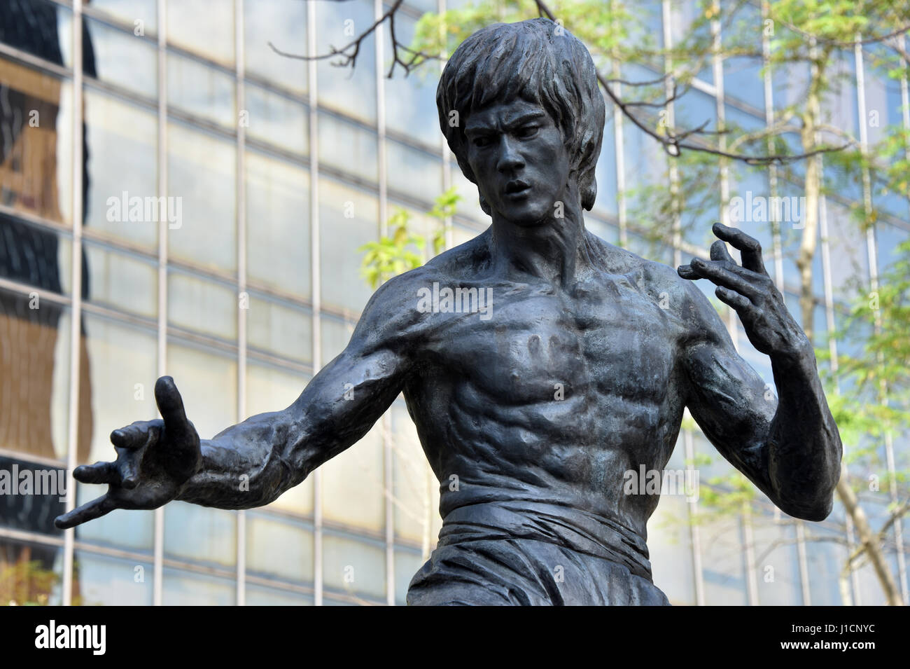 Bruce Lee statua, Hong Kong Foto Stock