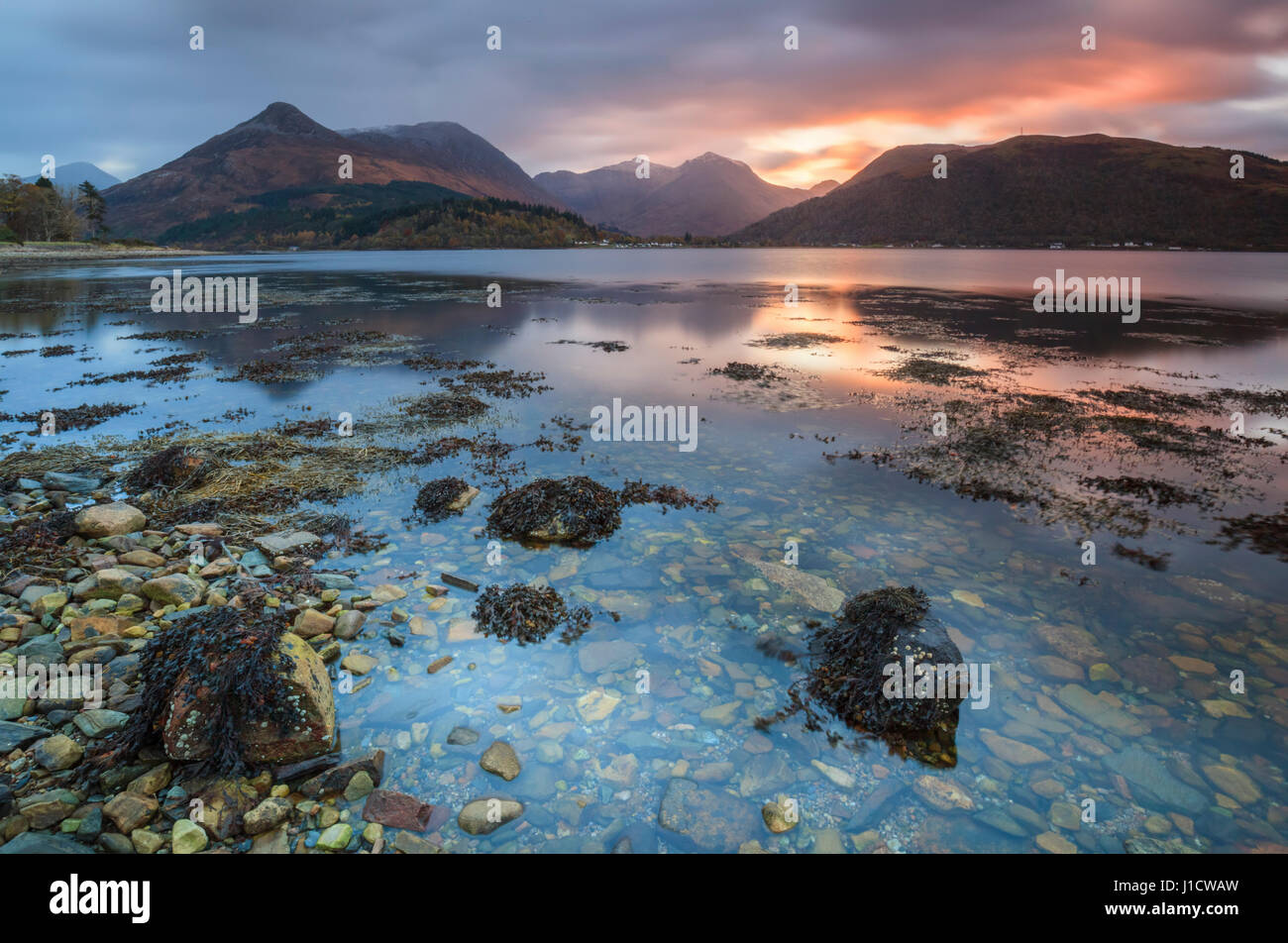 Loch Leven nelle Highlands scozzesi Foto Stock