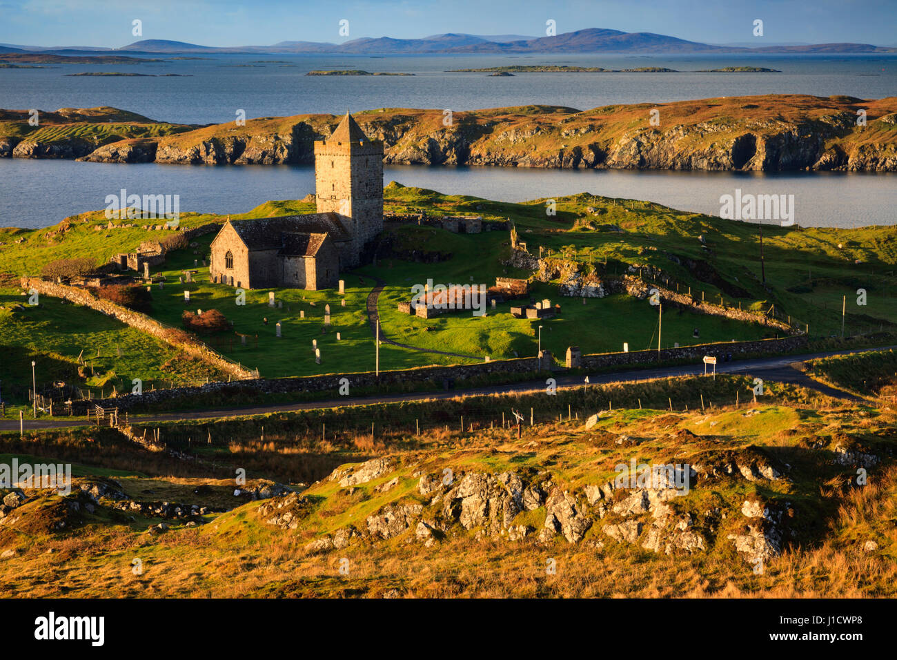 Rodel Chiesa sull'Isle of Harris nelle Ebridi Esterne Foto Stock