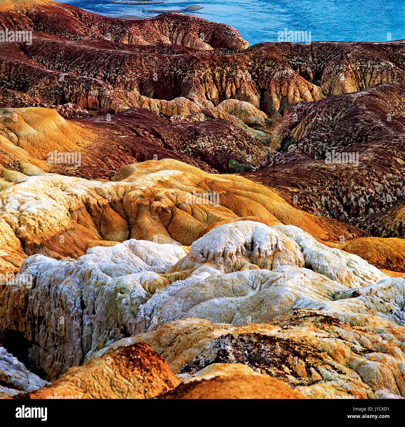 Danxia rilievi in Zhangye, provincia di Gansu Foto Stock