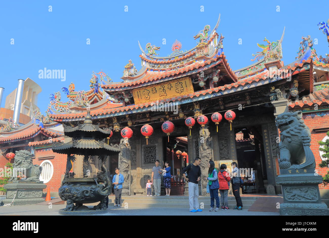 Tempio Lecheng in Taichung Taiwan. Lecheng tempio è stata segnalata una categoria tre sito storico da Taiwan governo nazionale. Foto Stock