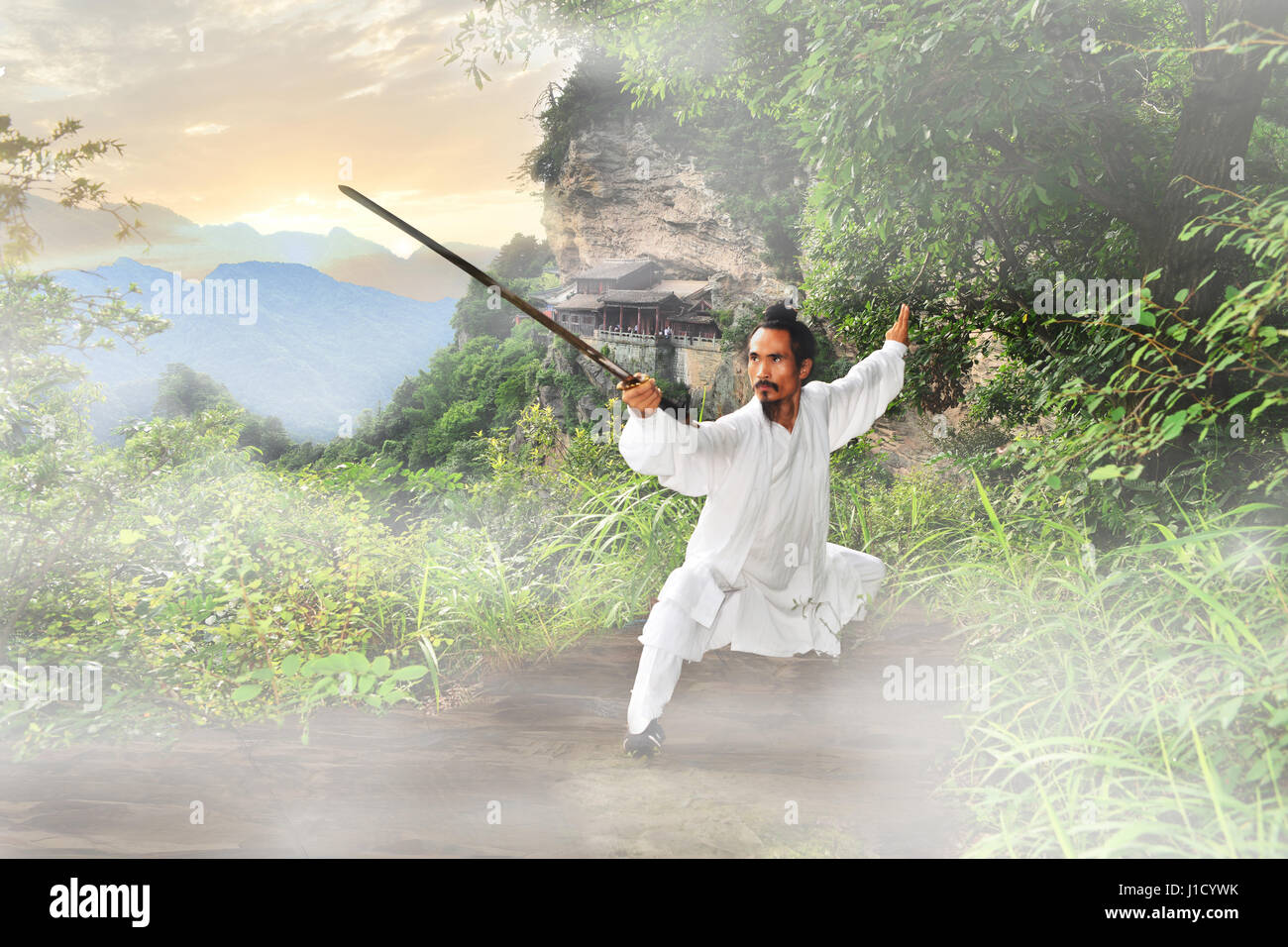 Tai Chi spada Foto Stock