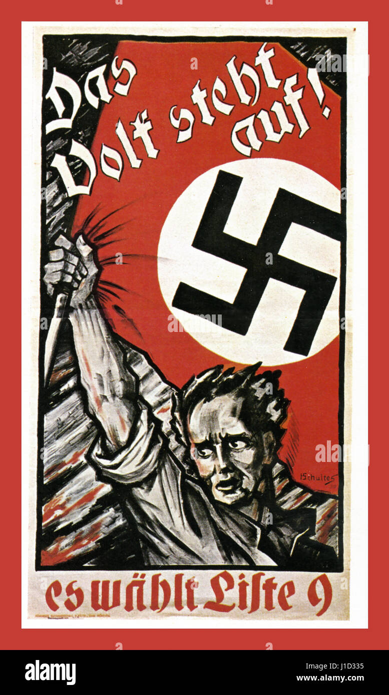 1930 Nazista Tedesco poster di propaganda per il Partito socialista nazionale dicendo "Solo Adolf Hitler ci può salvare dal bolscevismo' Foto Stock