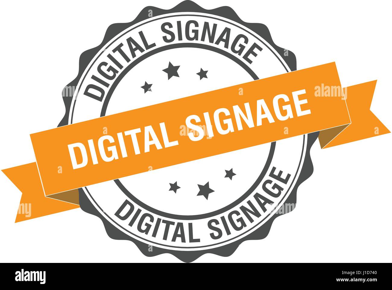 Il digital signage timbro illustrazione Illustrazione Vettoriale