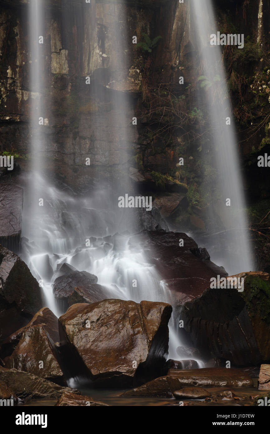 Melincourt cascata, vale di Neath, Galles Foto Stock