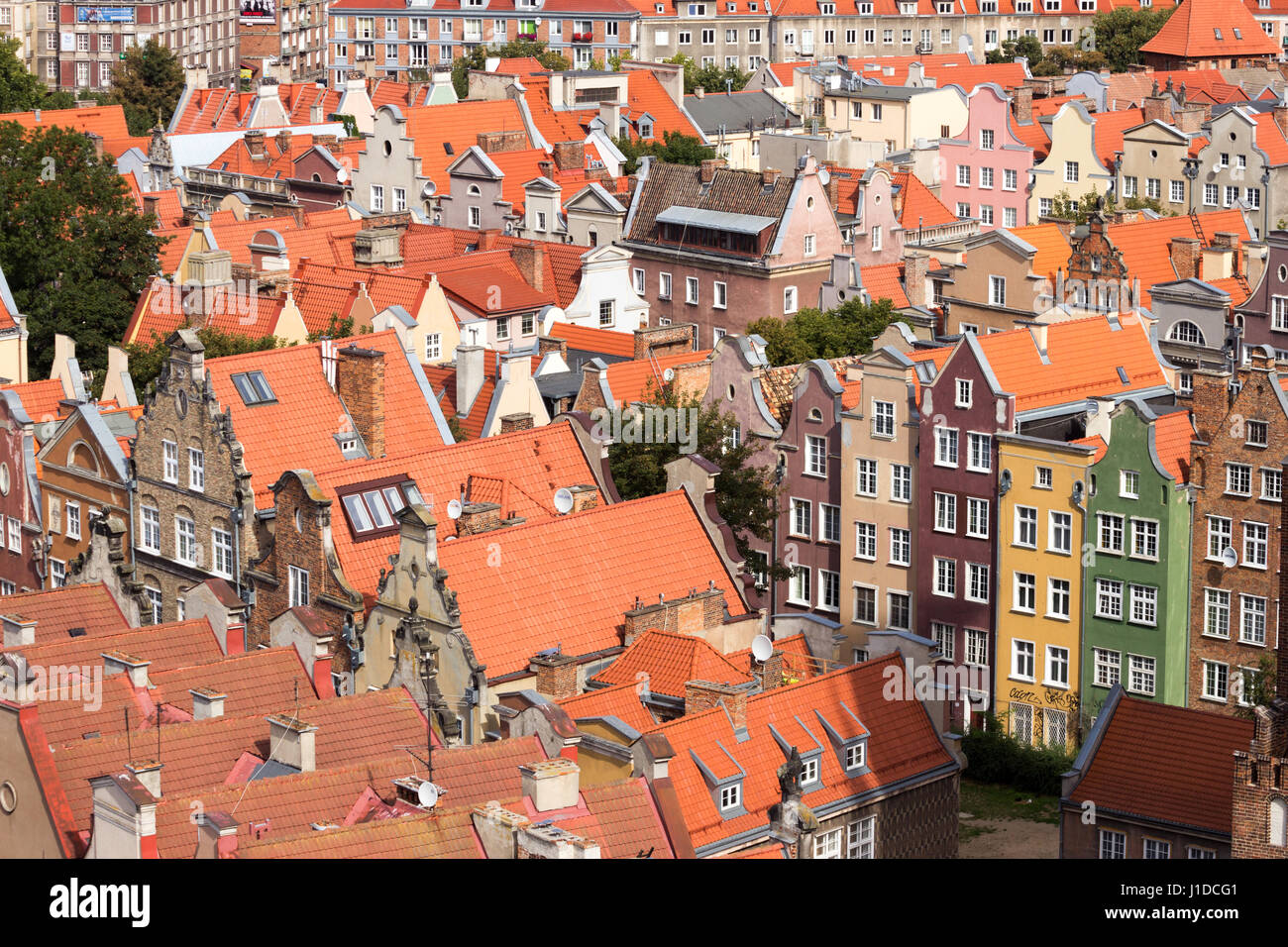 Vista sulla città di Gdansk in Polonia Foto Stock