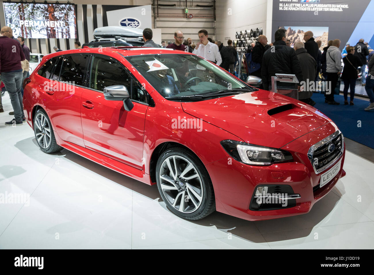 Bruxelles - Jan 19, 2017: Subaru Levorg auto a Bruxelles Auto Salon. Foto Stock