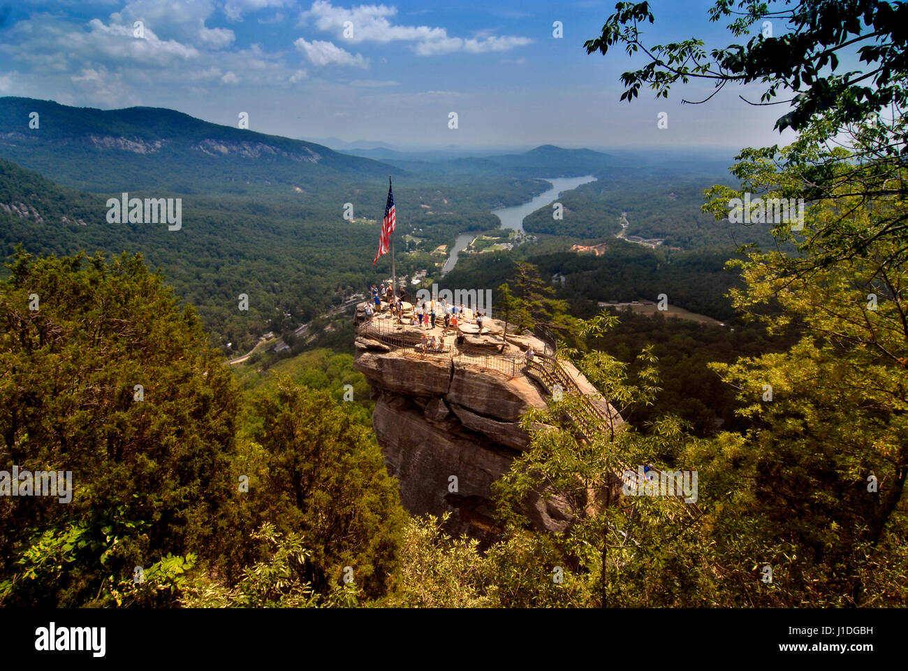 Smoky mountains North Carolina chimney rock si affacciano Foto Stock