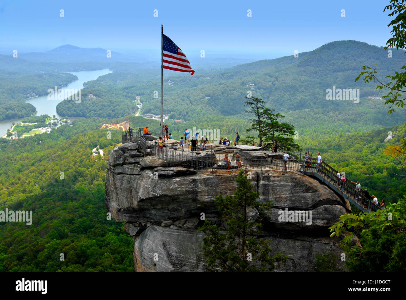 Smoky mountains North Carolina chimney rock si affacciano Foto Stock