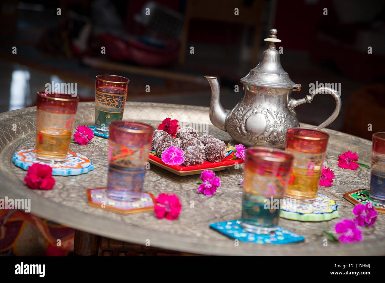 Moroccon tean e sfere di energia Foto Stock