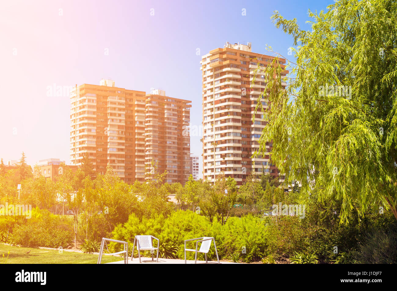 Area pubblica a Las Condes comune a Santiago del Cile Foto Stock