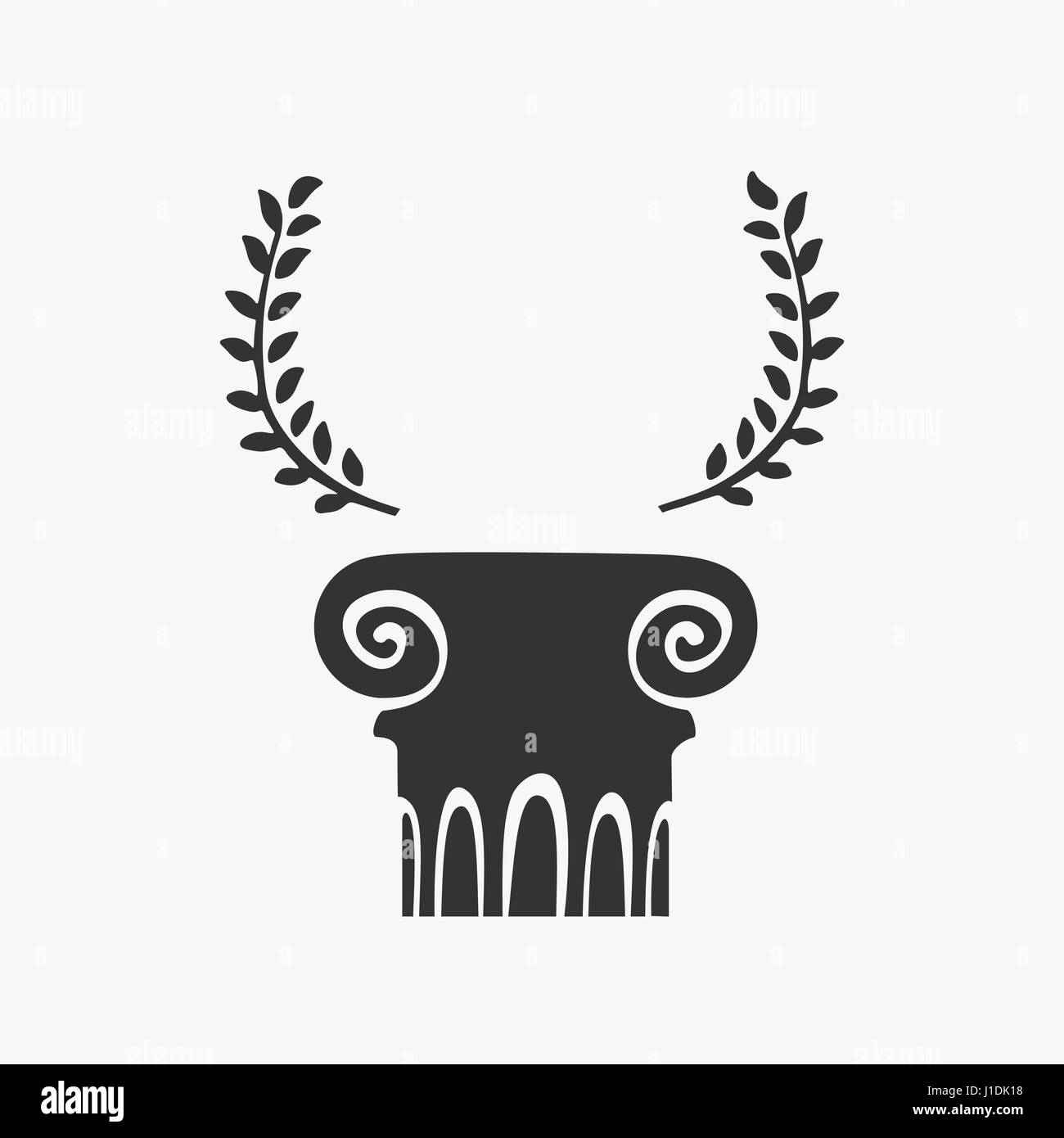 Colonna di foglia di alloro illustrazione vettoriale Illustrazione Vettoriale