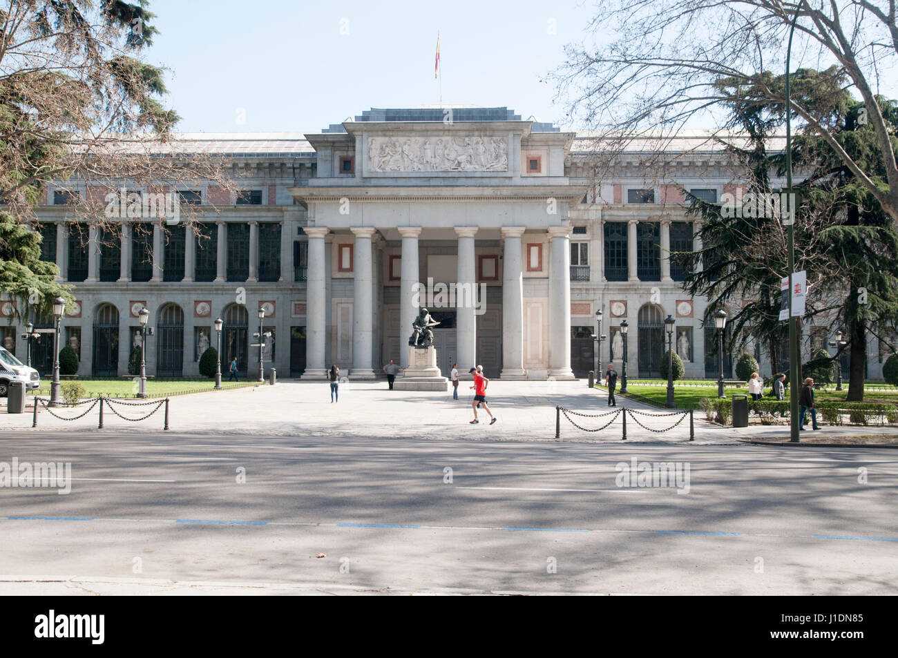 Museo del Prado museum, esterna visto dal Paseo del Prado, Madrid, Spagna Foto Stock