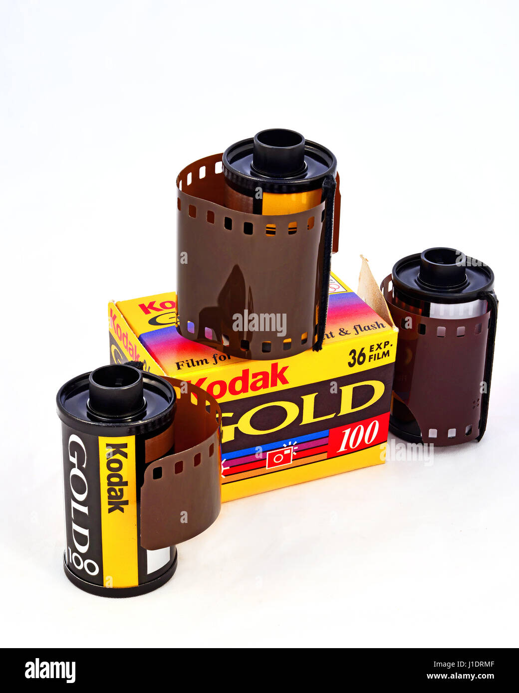 Confezioni di Kodak oro 35mm cassette di film Foto Stock