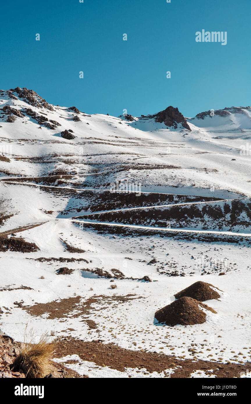 Los Penitentes è una località sciistica nei pressi di Mendoza in Argentina Foto Stock