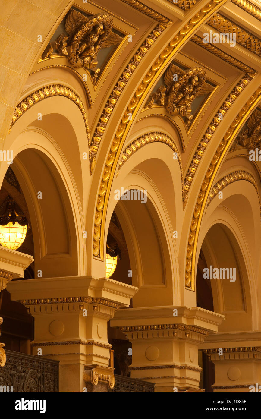 Corridoio Arch dettaglio in Wisconsin State Capitol in Madison Foto Stock