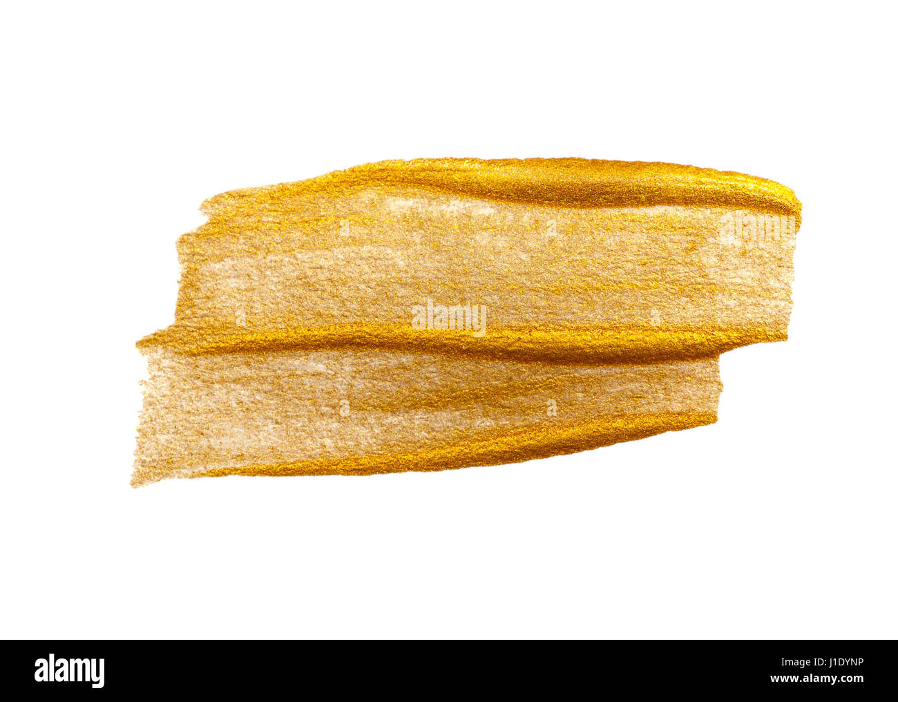 Abstract pennellate di vernice dorata su carta Foto Stock