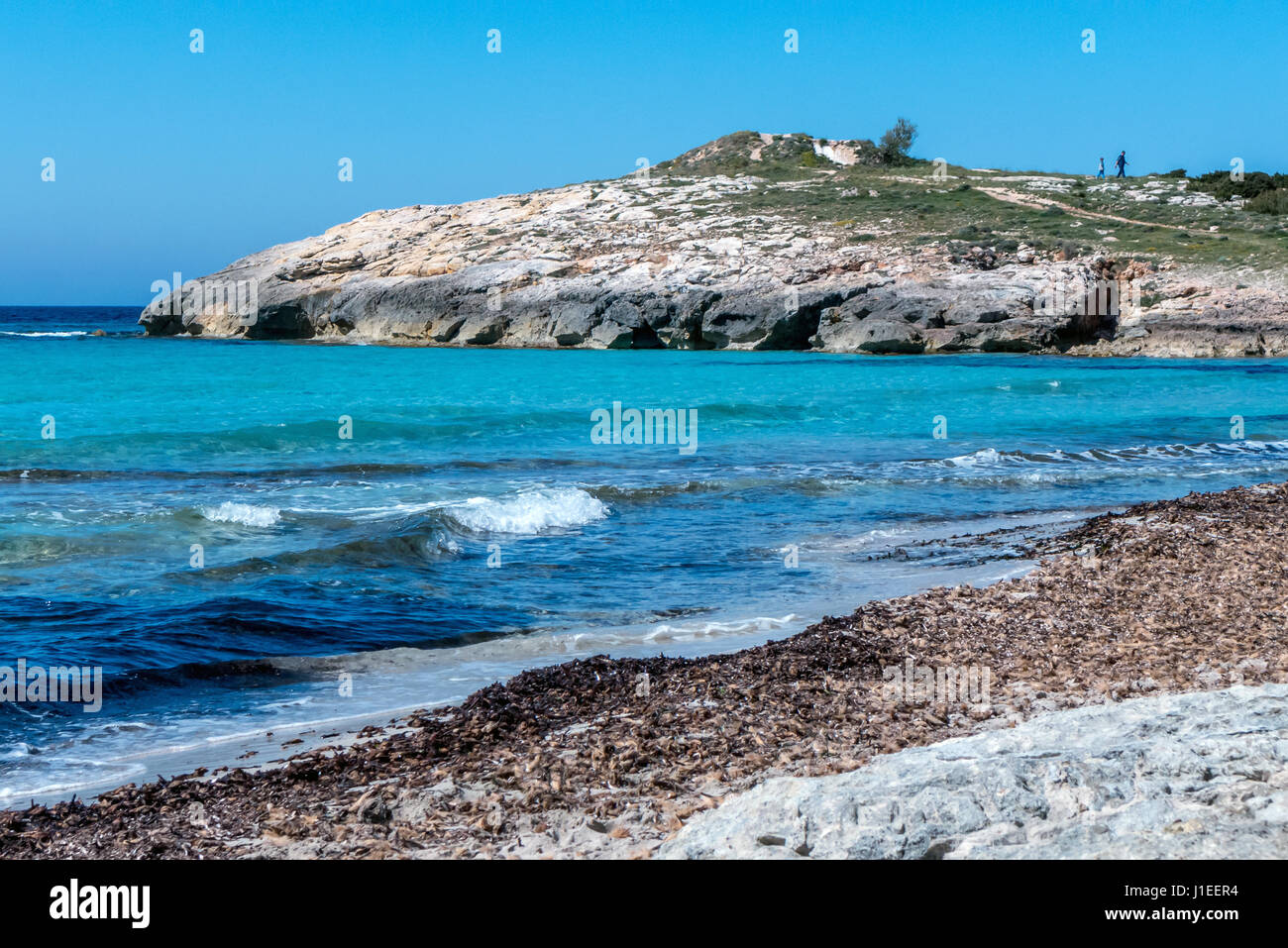 La spiaggia di Santo Tomas nel sud di Menorca Foto Stock