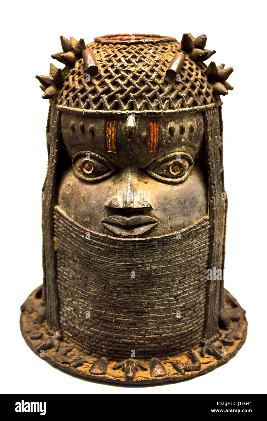 (Memorial testa di un re del XVIII secolo d.c. , dal Benin Nigeria Africa African Foto Stock