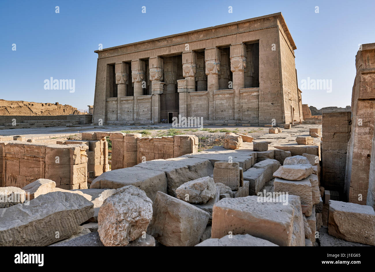 Tempio di Hathor a Dendera tolemaico tempio complesso, Qena, Egitto, Africa Foto Stock