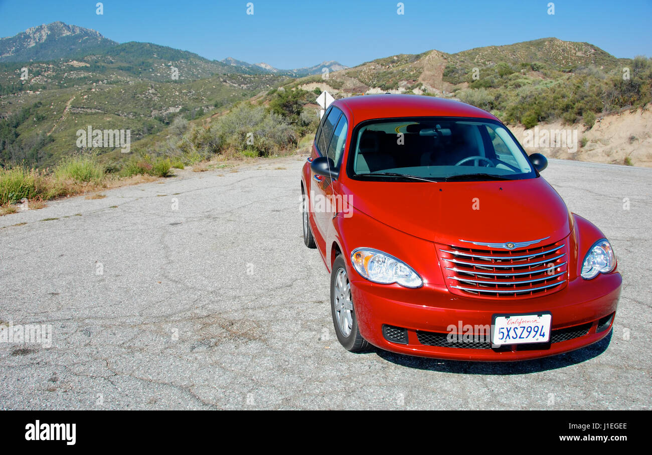 Red Chrysler PT Cruiser in California, Stati Uniti d'America Foto Stock