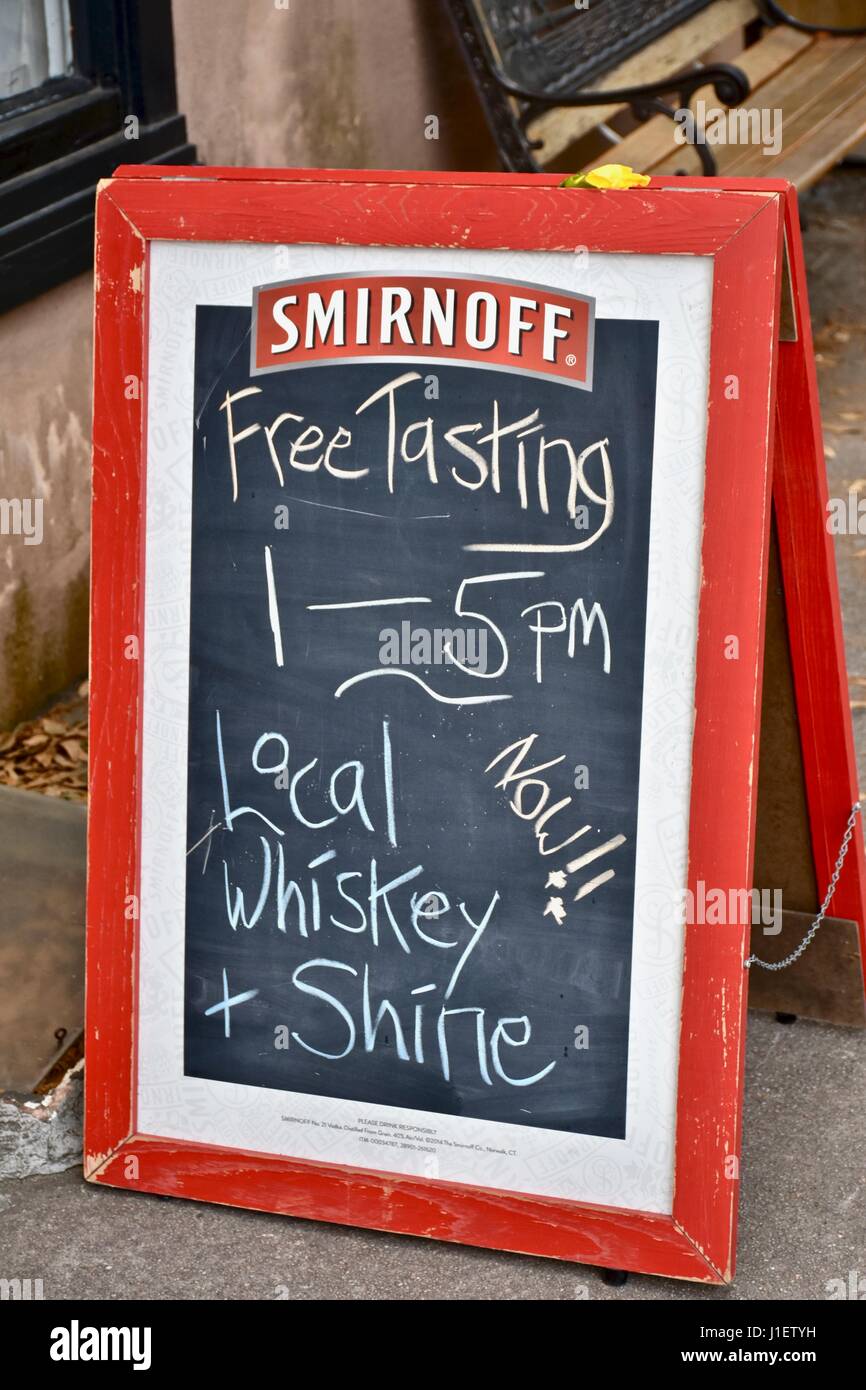 Smirnoff degustazione gratuita segno Foto Stock