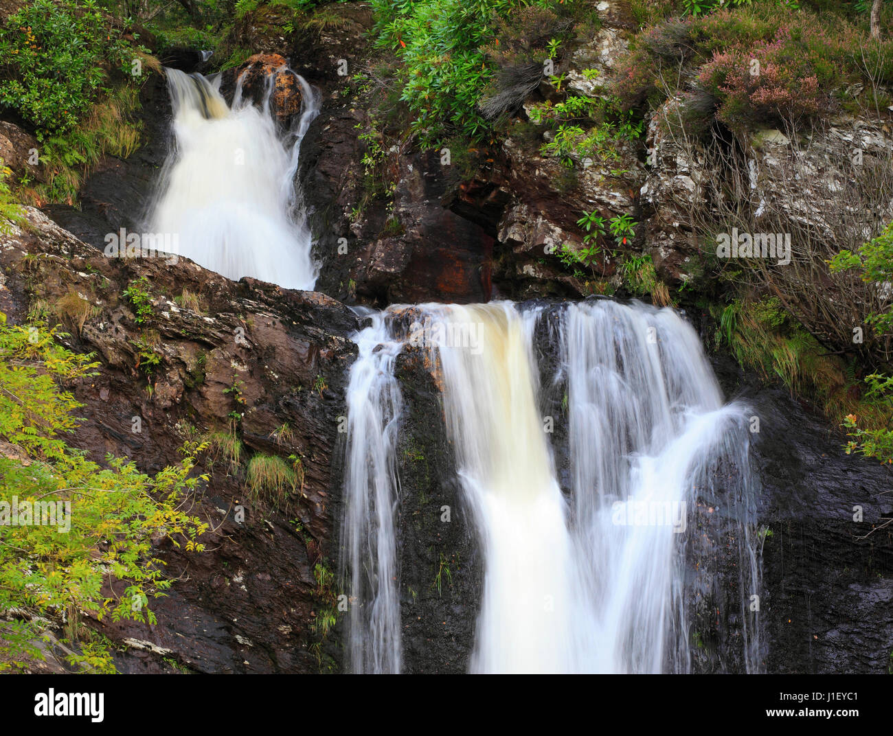 Arklet cade , Inversnaid, Loch Lomond Scozia, Europa Foto Stock