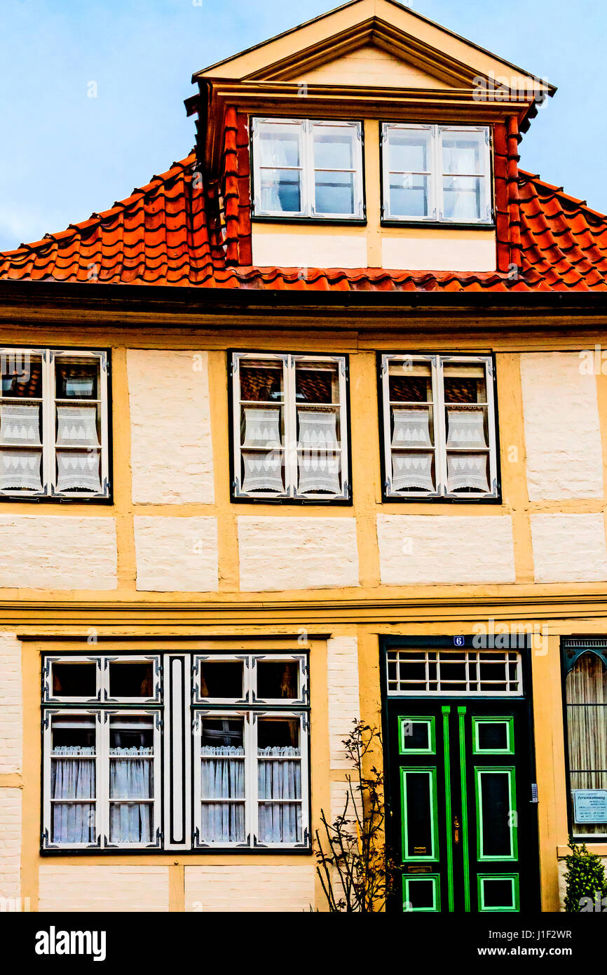 Lüneburg, Niedersachsen, Straße in der Altstadt; Lueneburg, Bassa Sassonia, Street nella città vecchia Foto Stock