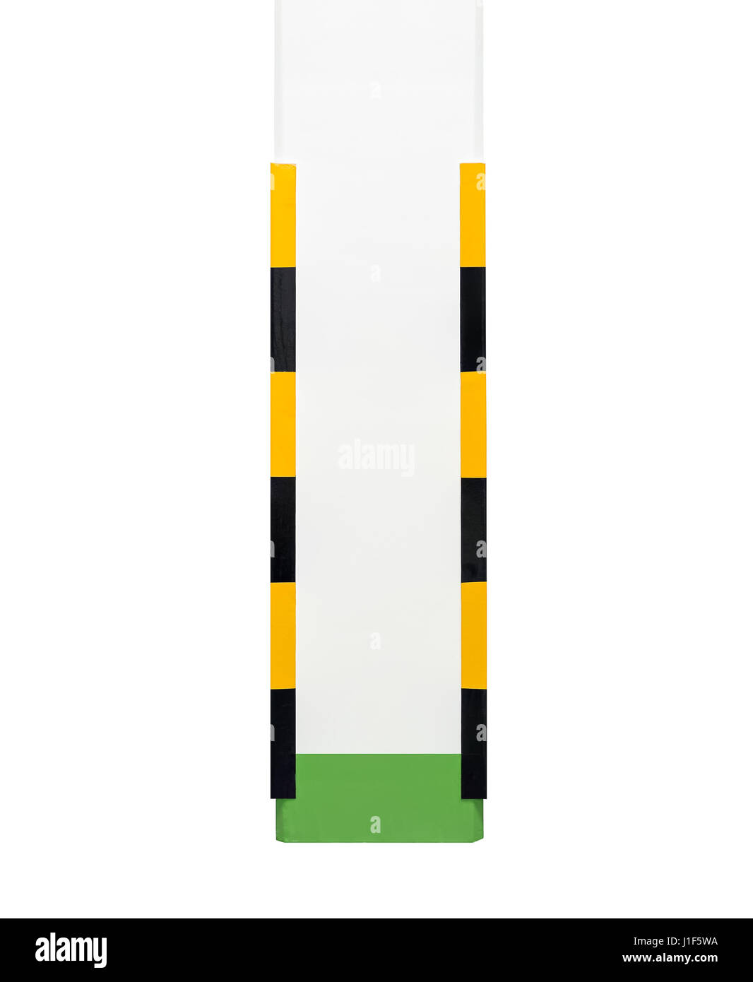 Angolo di guardia e colonna isolata su sfondo bianco. Foto Stock