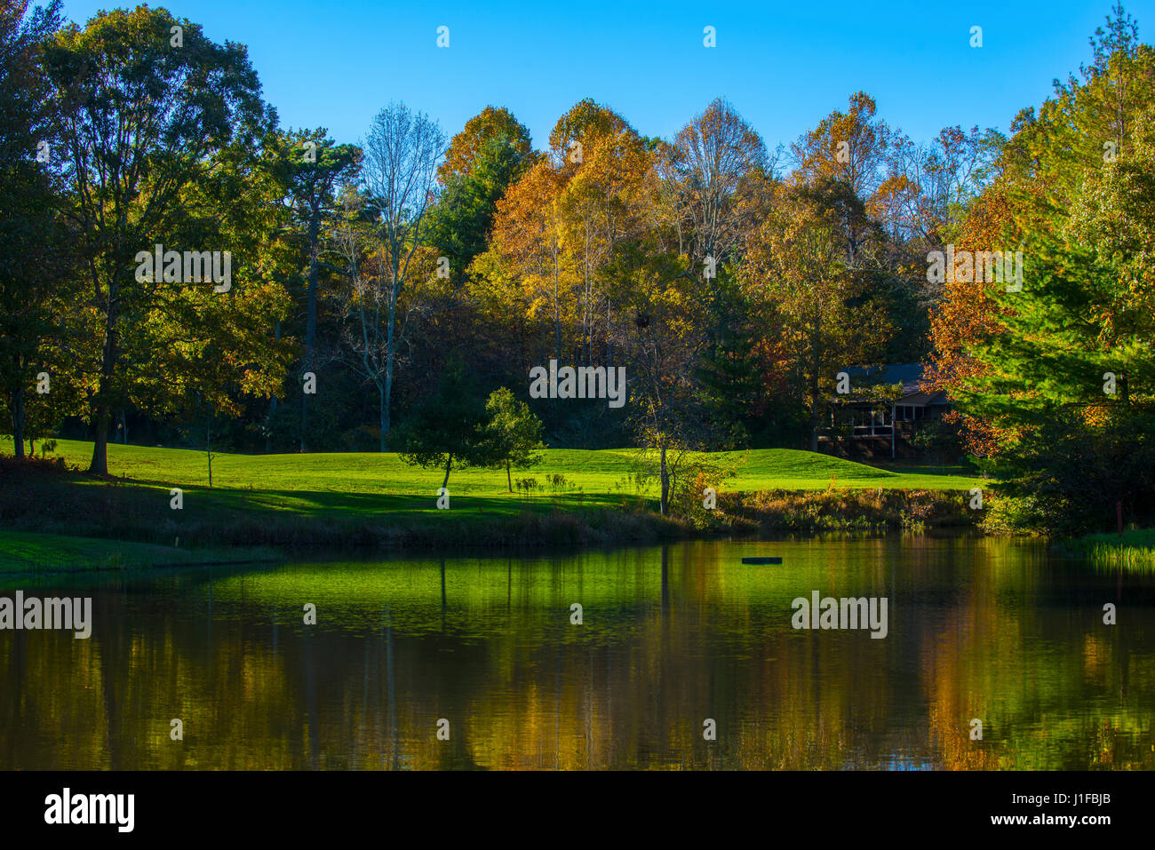 Smoky mountains North Carolina laghi autunno Foto Stock