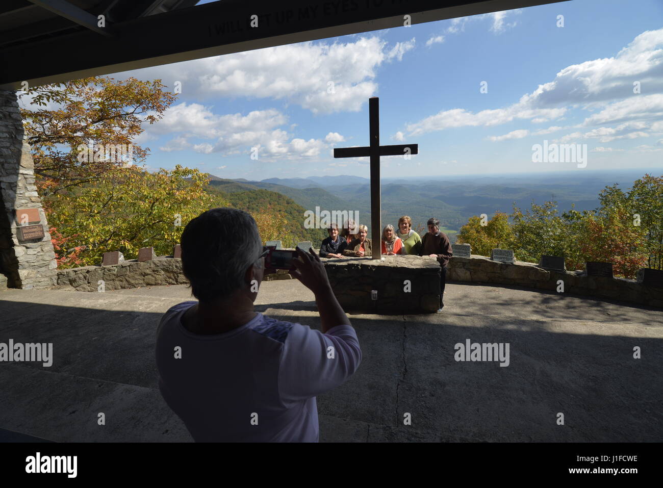 Smoky mountains North Carolina chiesa si affacciano in montagna Foto Stock