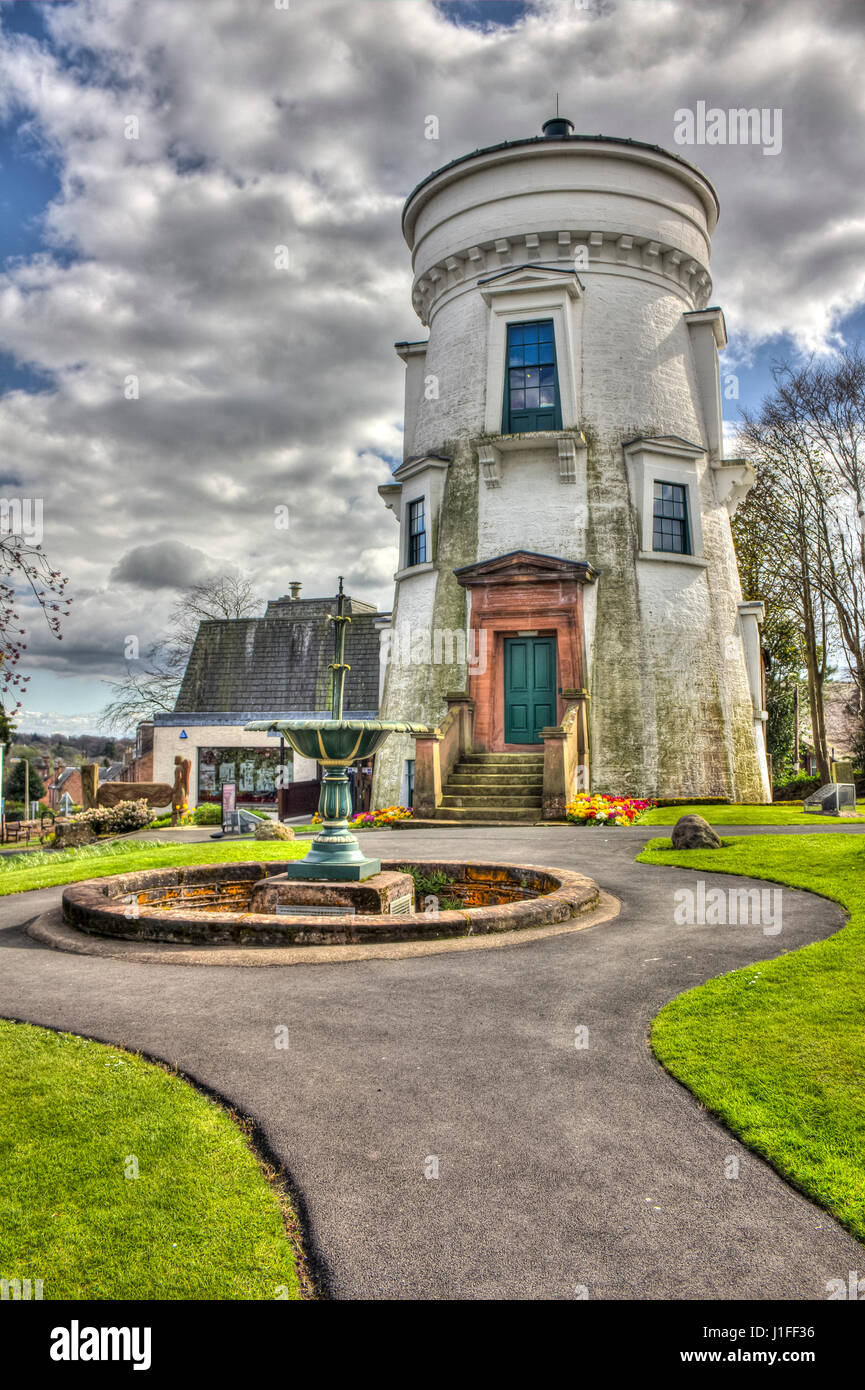 High Dynamic Range Immagine di Dumfries Camera Obscura. Precedentemente noto come un osservatorio e un mulino a vento sulla collina Corbelly a Dumfries, Dumfries and Galloway, Scotl Foto Stock