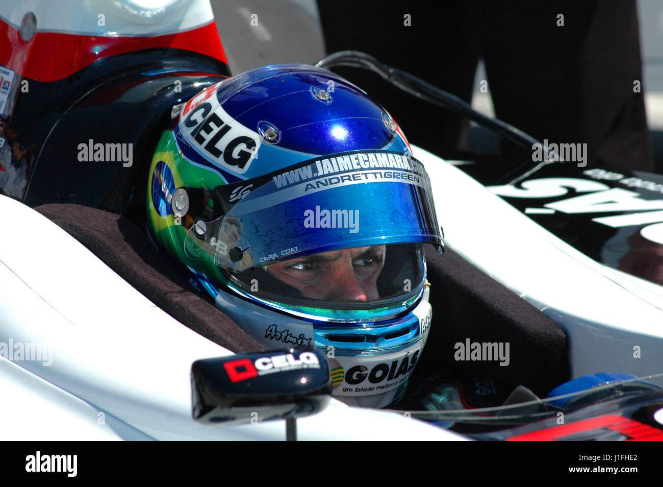 Indy Racing Homestead Miami Speedway driver in auto Foto Stock