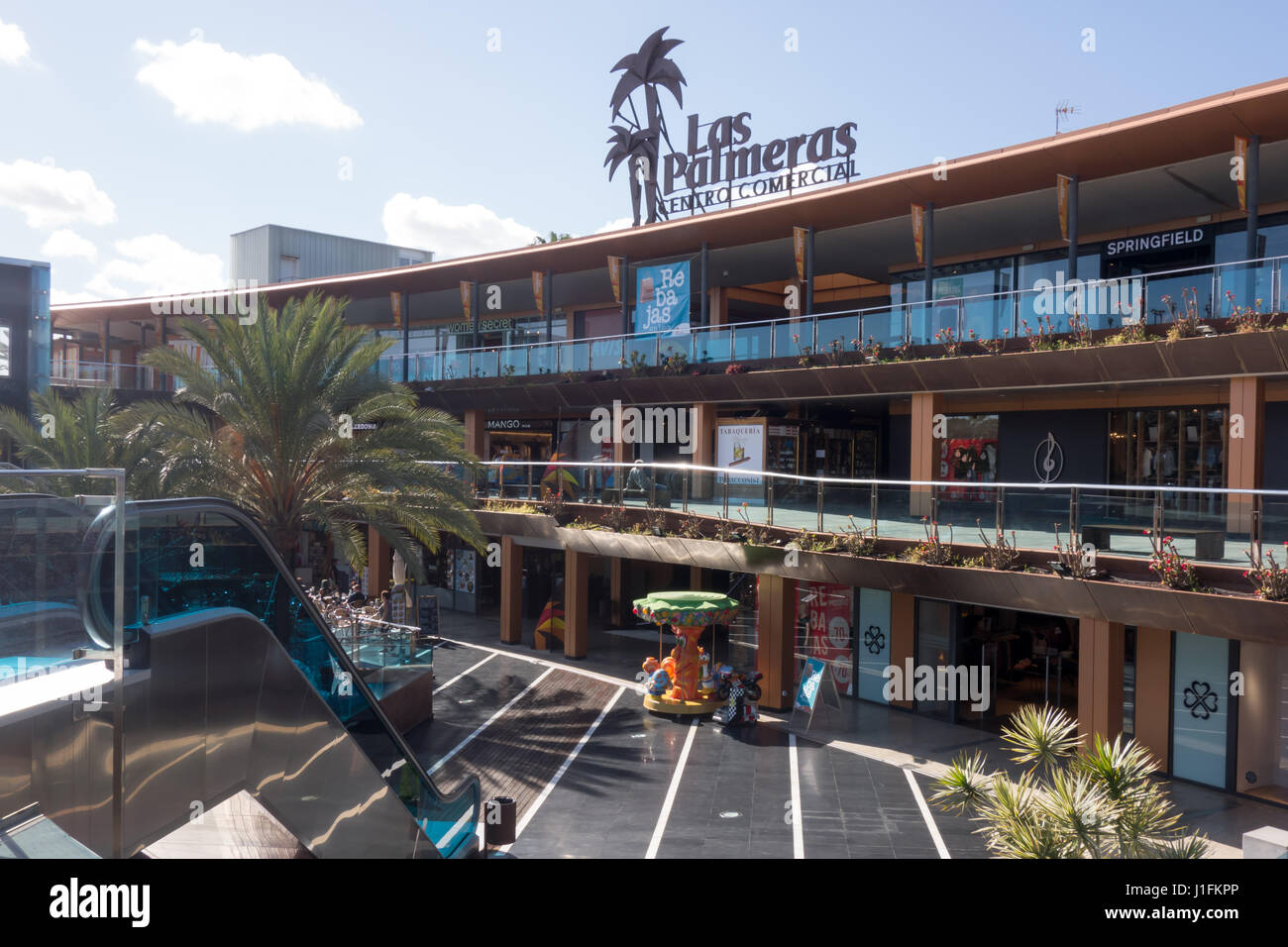 Centro Comercial Las Palmeras Shopping Centre in Corralejo Fuerteventura Las Palmas. Foto Stock