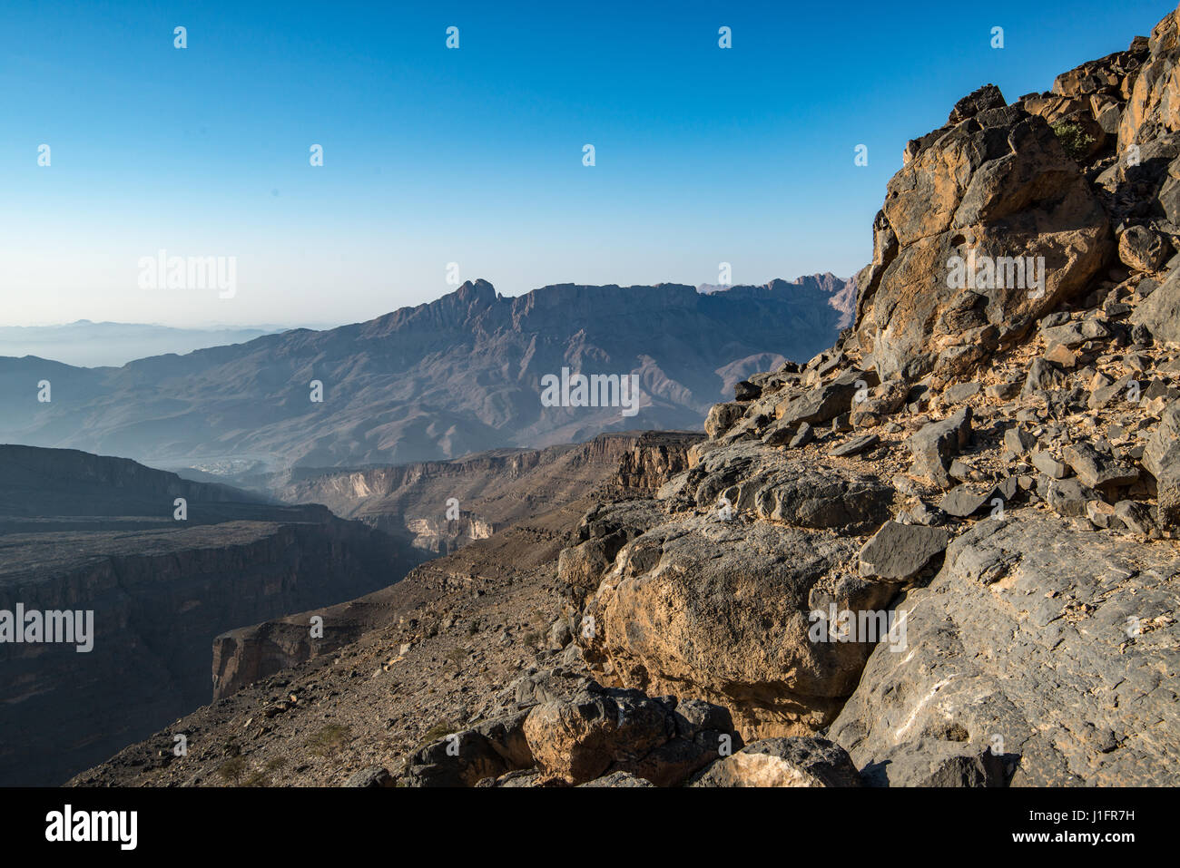 Oman; vasto Al montagne Hajar gamma Foto Stock