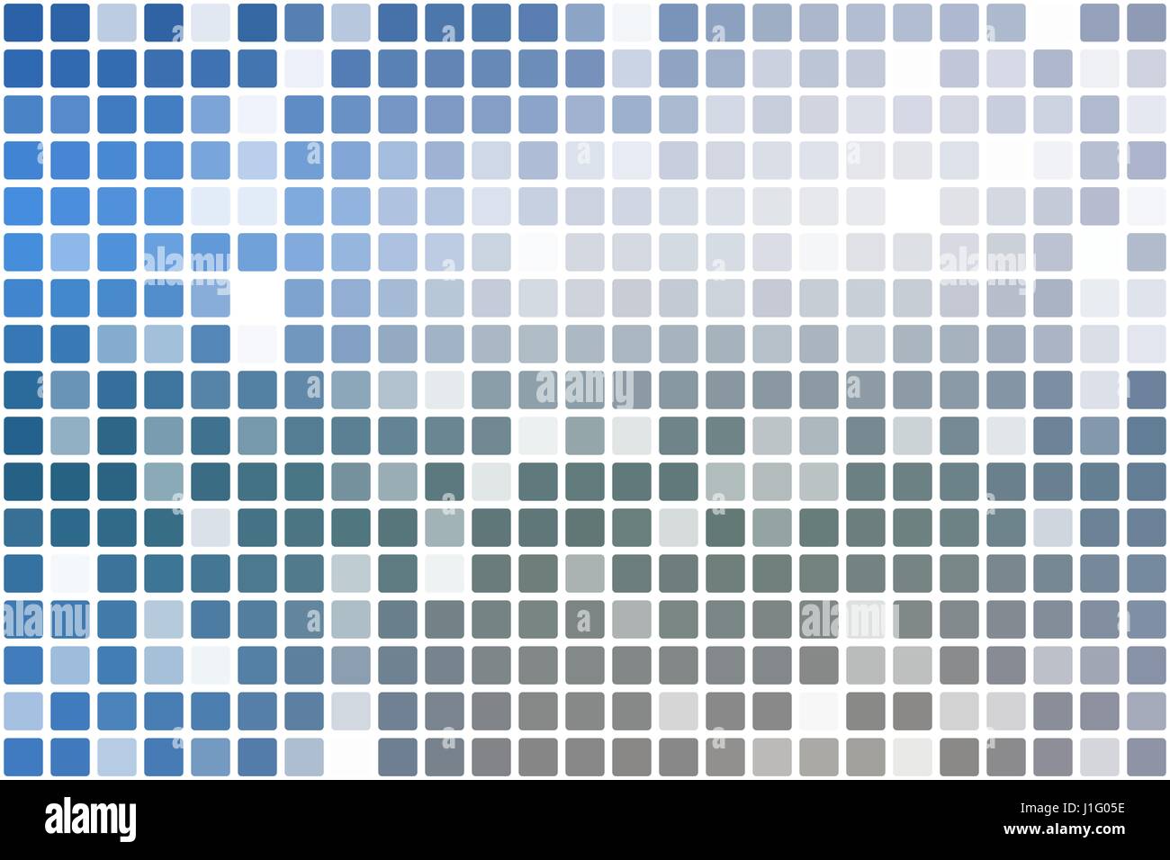 Bianco blu sfumature occasionali di vettore di opacità formelle quadrate in mosaico su sfondo bianco Illustrazione Vettoriale