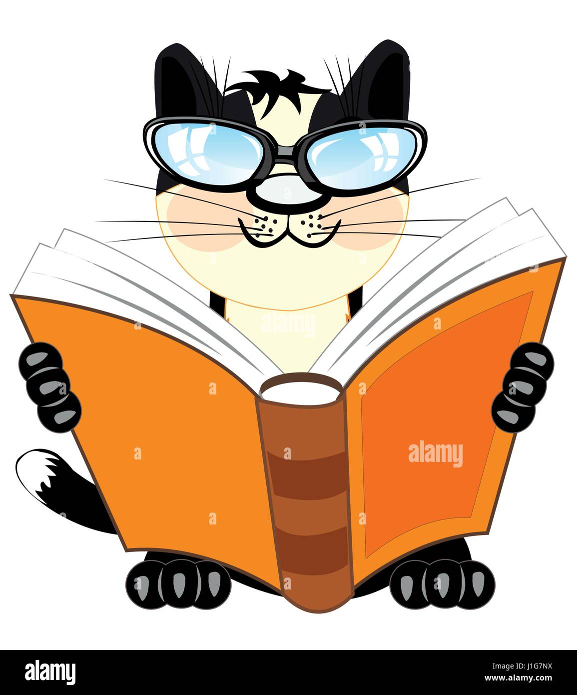 Gatto con il libro Illustrazione Vettoriale