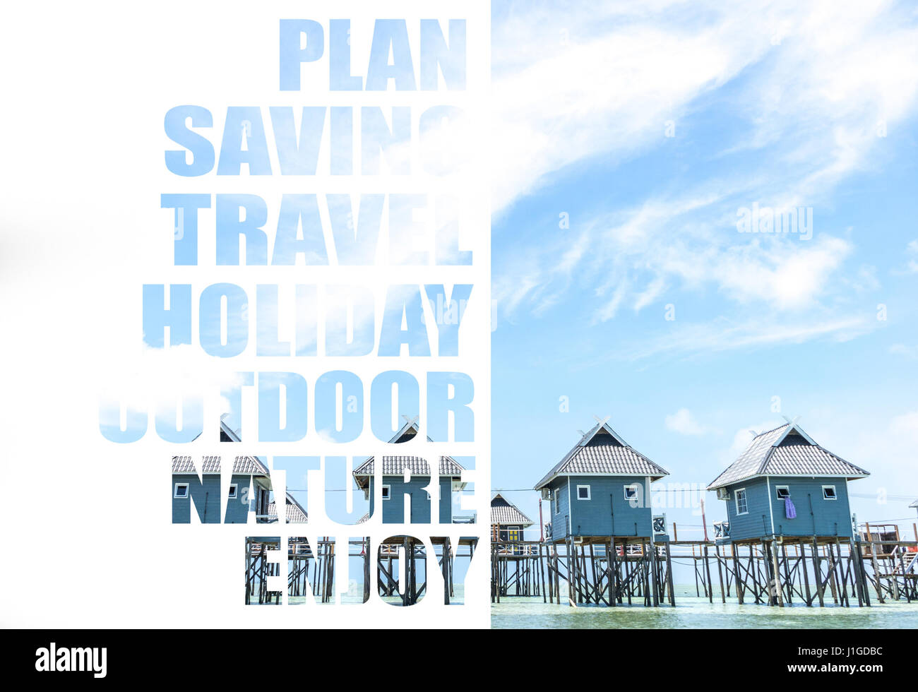 Bungalows sull isola di Mabul, Sabah, Malaysia orientale Foto Stock