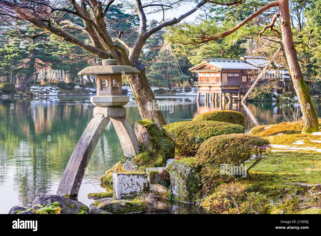 Kanazawa, Giappone giardino giapponese. Foto Stock