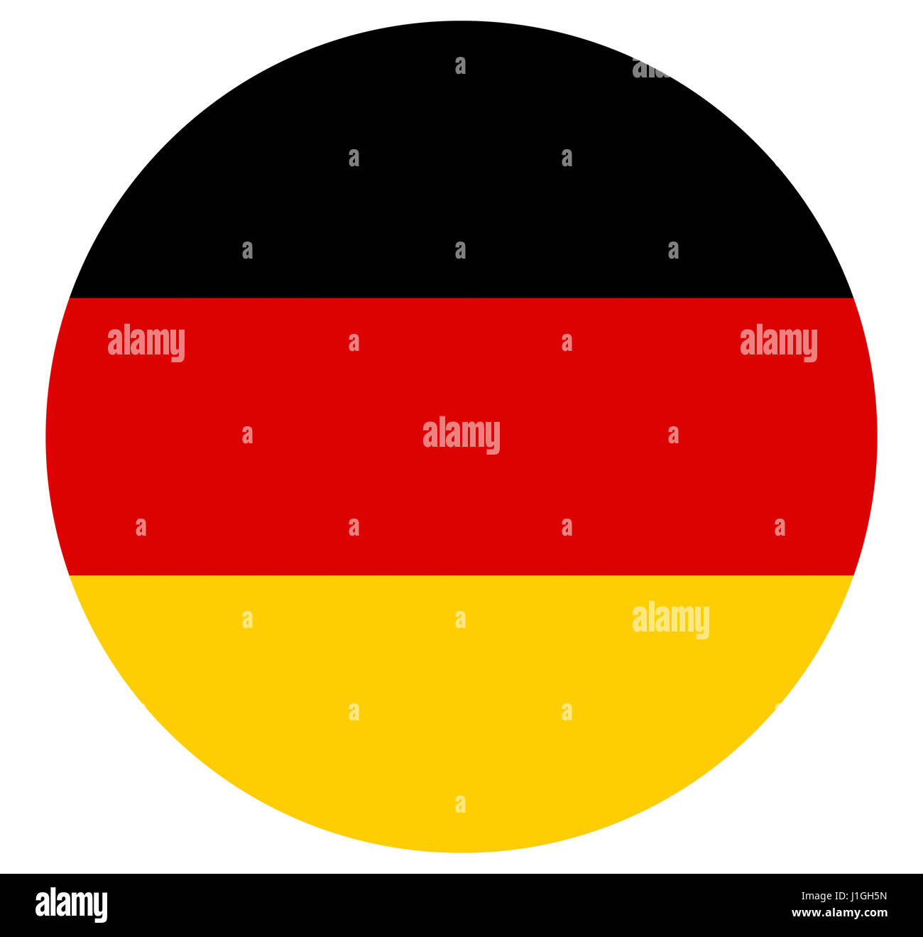 Una forma rotonda illustrazione della bandiera della Germania Foto Stock